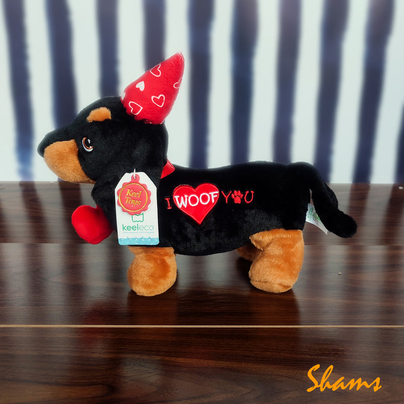 Keel Toy 25cm Valentines Sausage Dog - Shams Shopping Centre Keel  