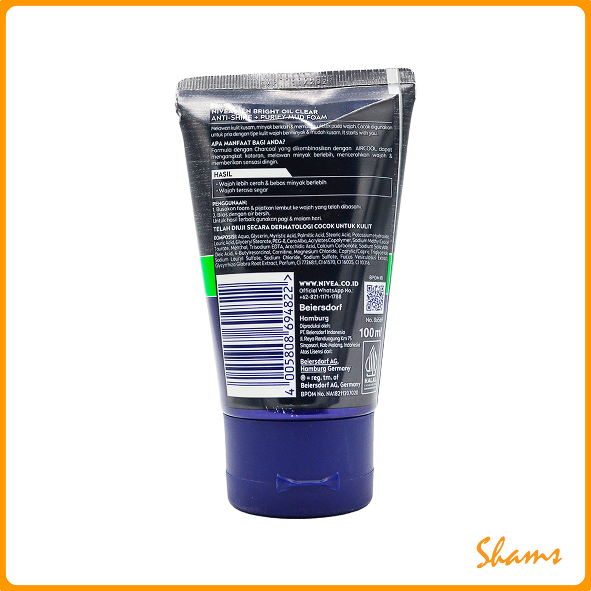 Nivea Men Whitening Cooling Volcanic Mud Foam 100ml