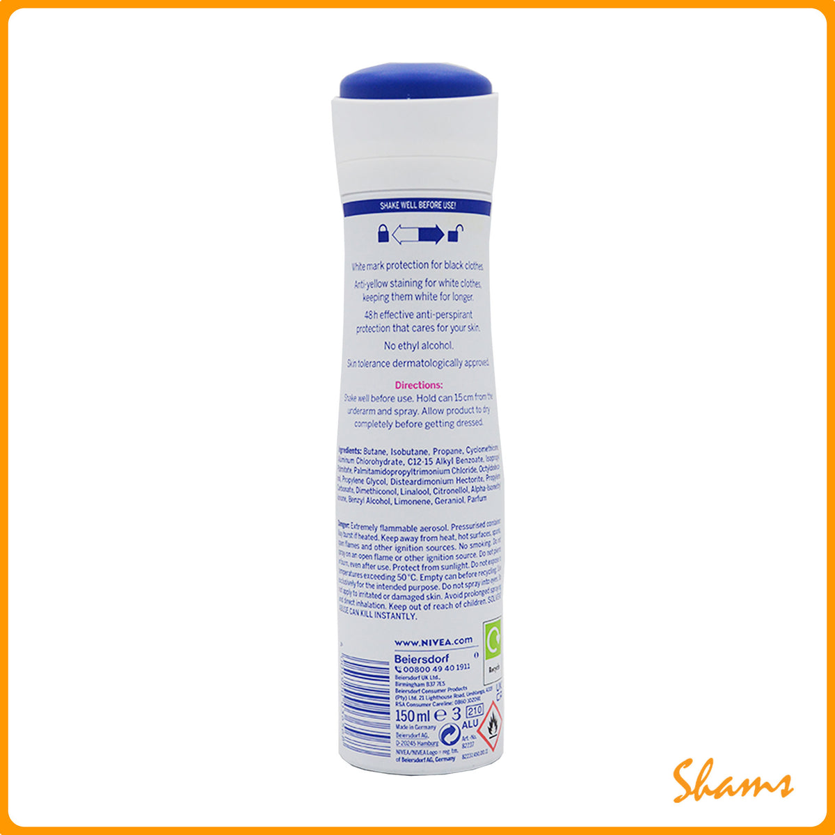 Nivea Women Black & White Invisible Body Spray 150ml