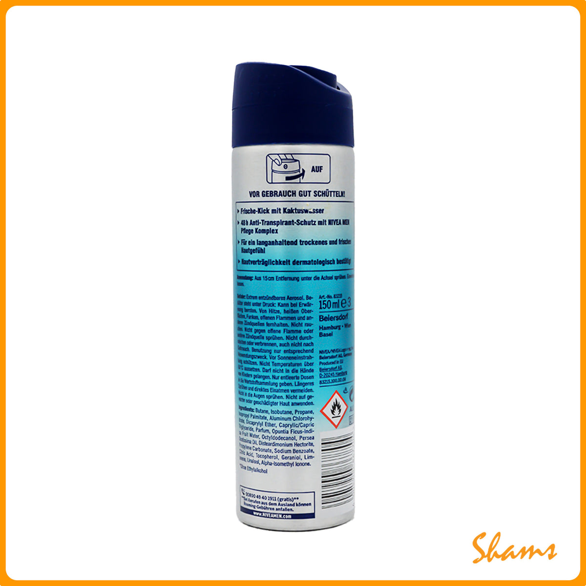 Nivea Men Cool Kick Fresh Anti Transpirant Body Spray 150ml