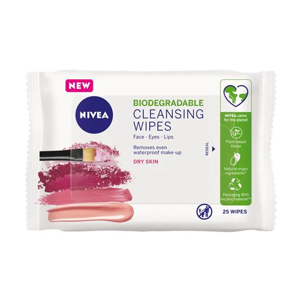 Nivea 3 In 1 Caring Cleansing Wipes For Normal Skin 25pcs