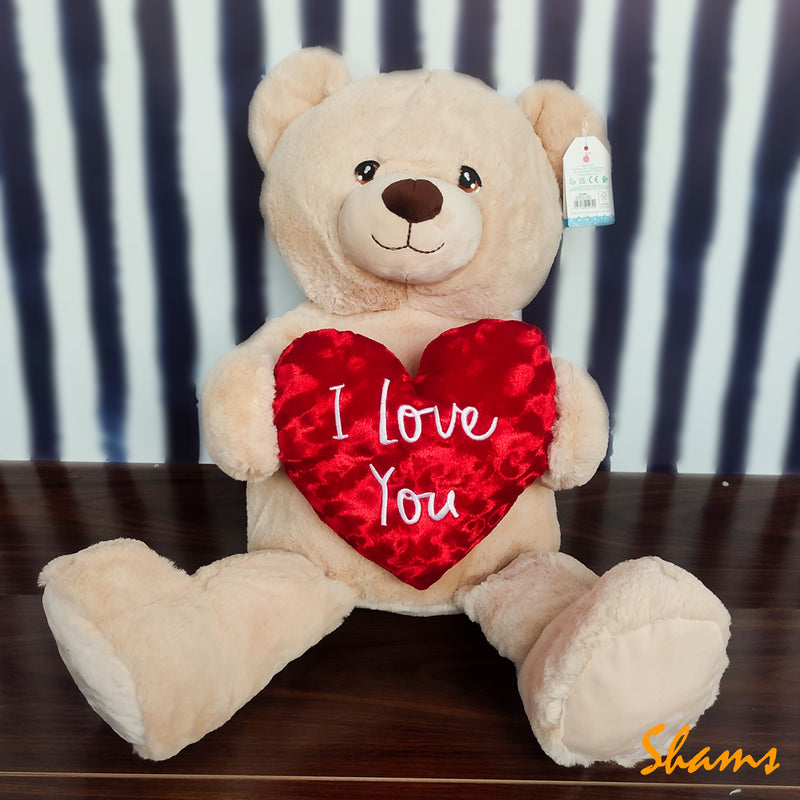 Keel Toy 45cm Hony Waffle Bear With Heart - Shams Shopping Centre Keel  