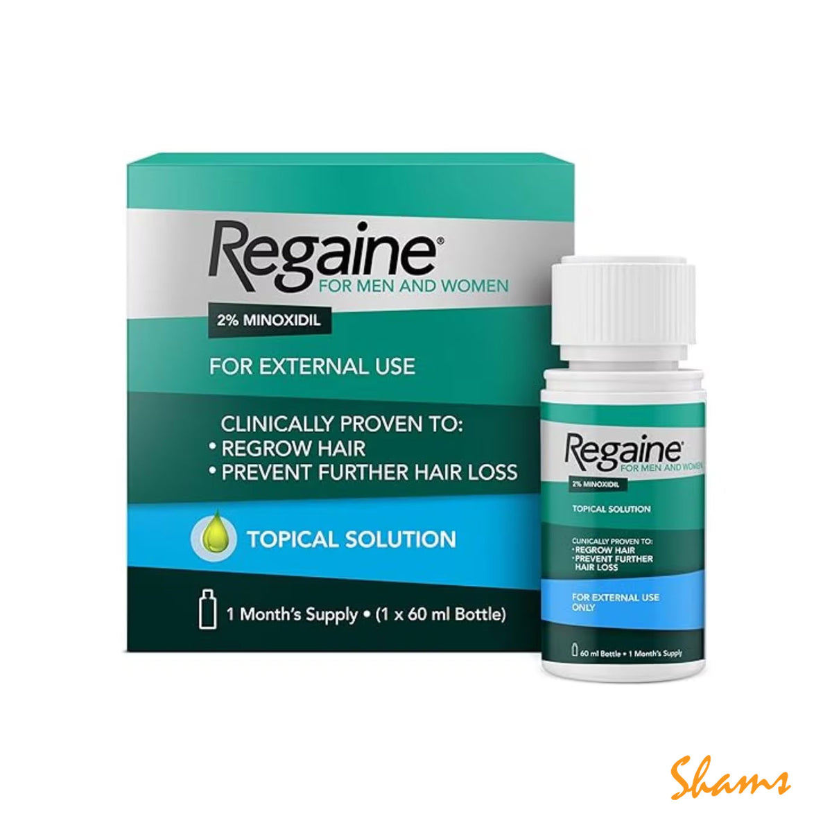 Regain Men & Women External Use 2% Minoxidil Solution 60ml