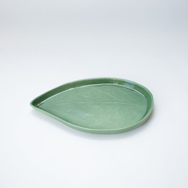 Tableware Olive Green Oval Leaf Small