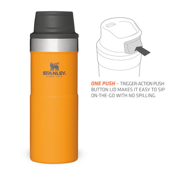 Stanley Classic Trigger Action Travel Mug | 0.35L | Saffron - Shams Shopping Centre Stanley  