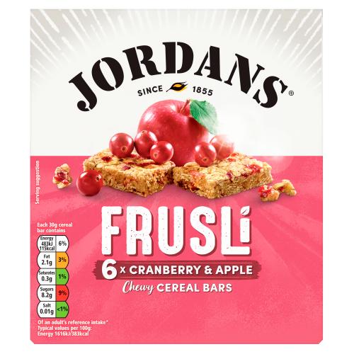 Jordans Frusli Cranberries & Apple Bar 6X30g - Shams Shopping Centre Jordans  