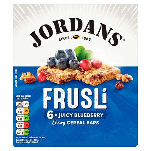 Jordans Frusli Juicy Blueberries 6x30g - Shams Shopping Centre Jordans  