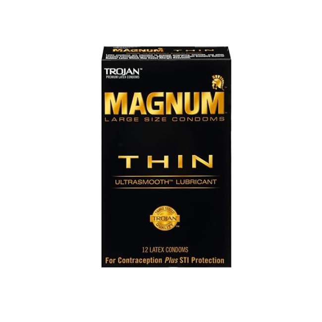 Trojan Magnum Lubricated Large Size Latex Condoms 12pcs
