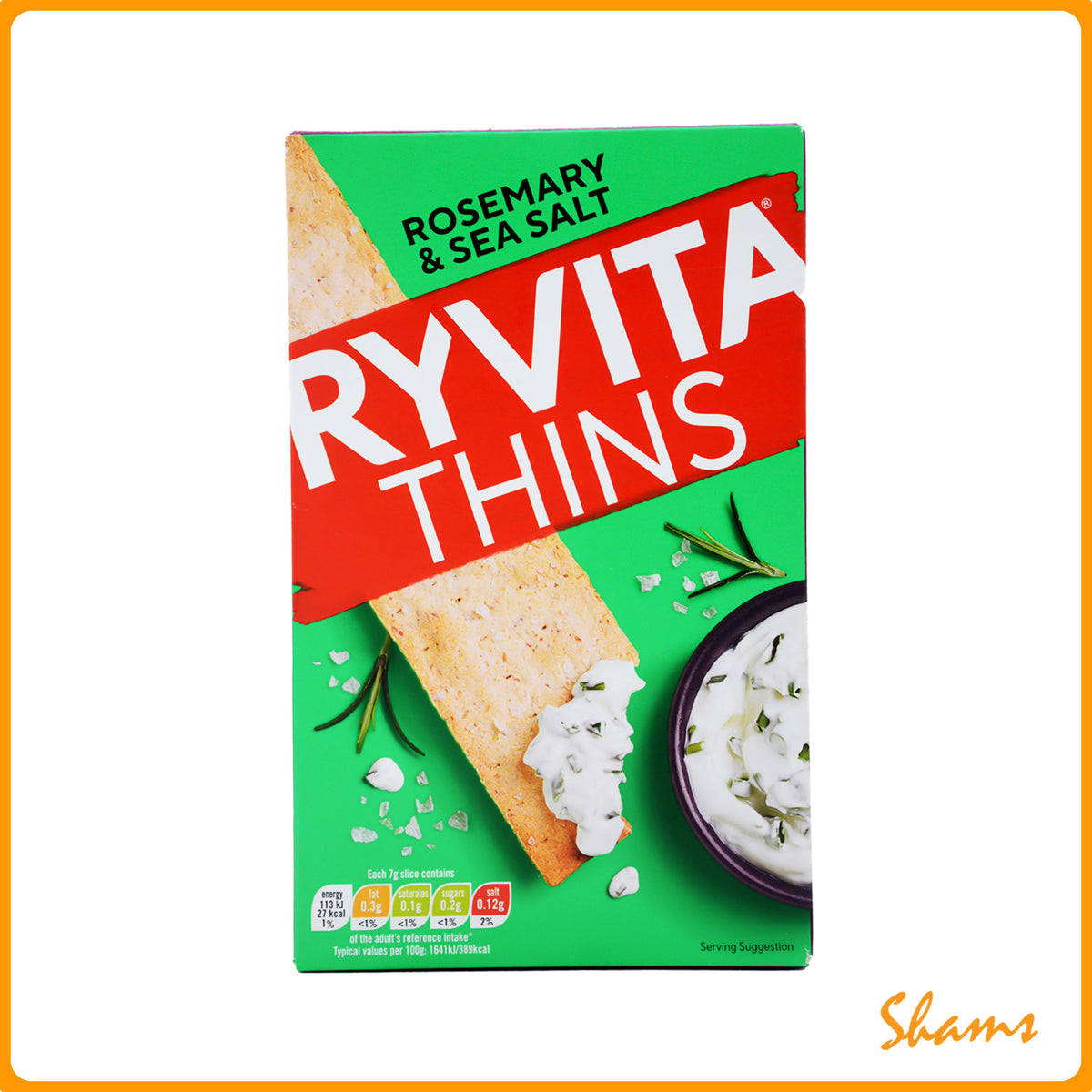 Ryvita Thins Rosemary & Sea Salt Flatbreads 125g