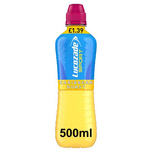 Lucozade Sport Drink Caribbean Burst 500ml - Shams Shopping Centre Lucozade  