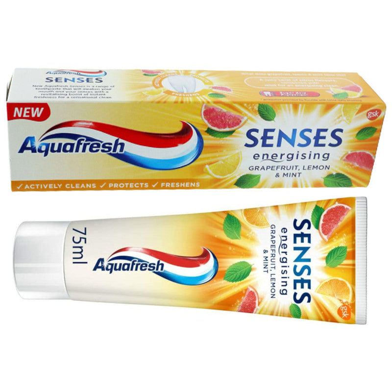 Aqua Fresh Senses Energising Grapefruit Lemon & Mint Tooth Paste 75ml