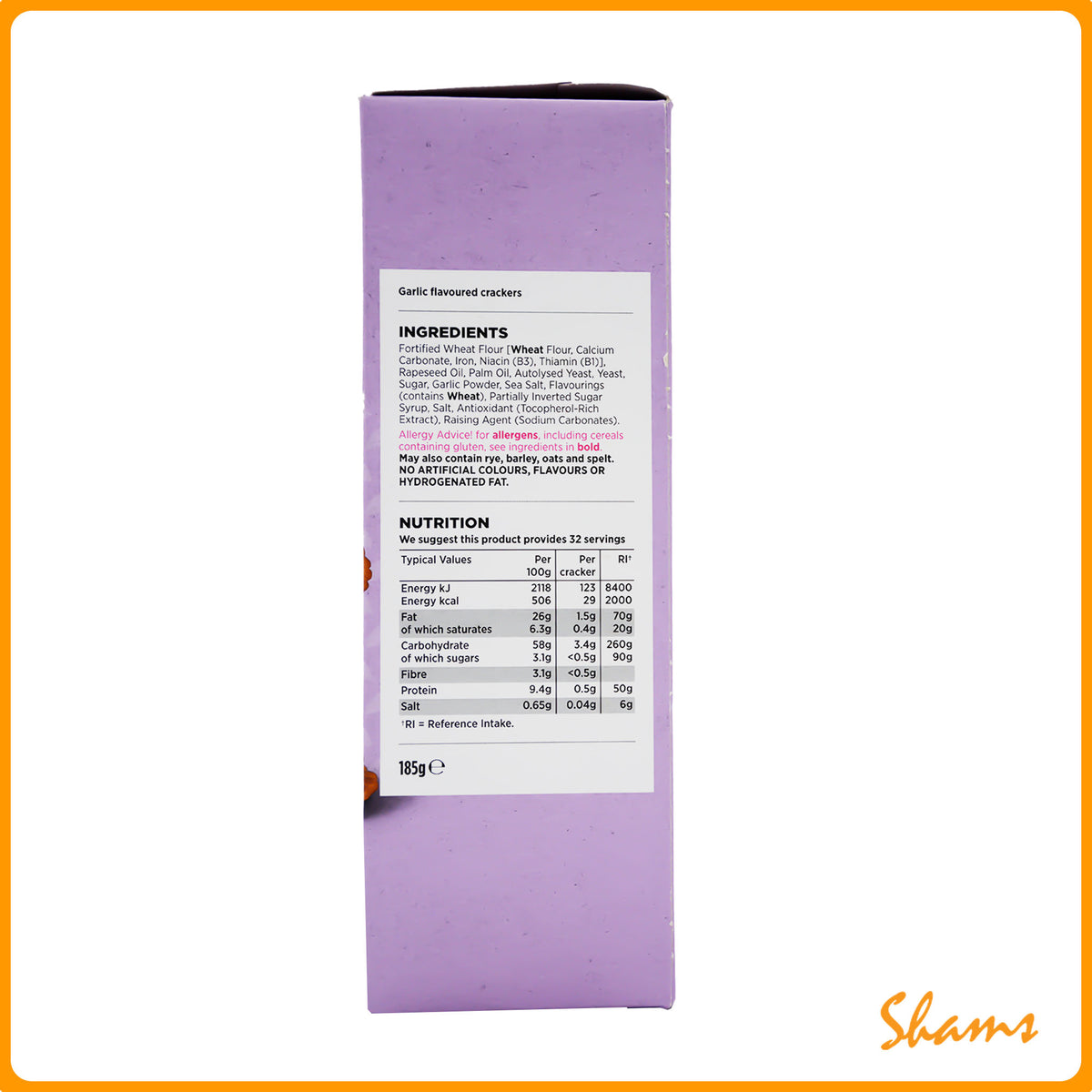 Asda Garlic Flavoured Crackers 185g