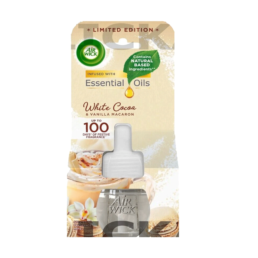 Air Wick Essential Oil White Cocoa & Vanilla Macaron Fragrance Refill 19ml