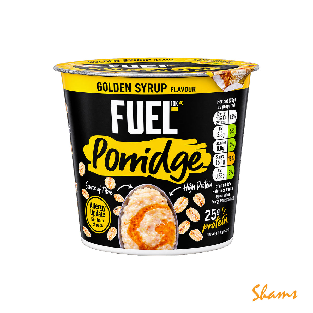 FUEL10K High Protein Golden Syrup Porridge Oat Pot 70g