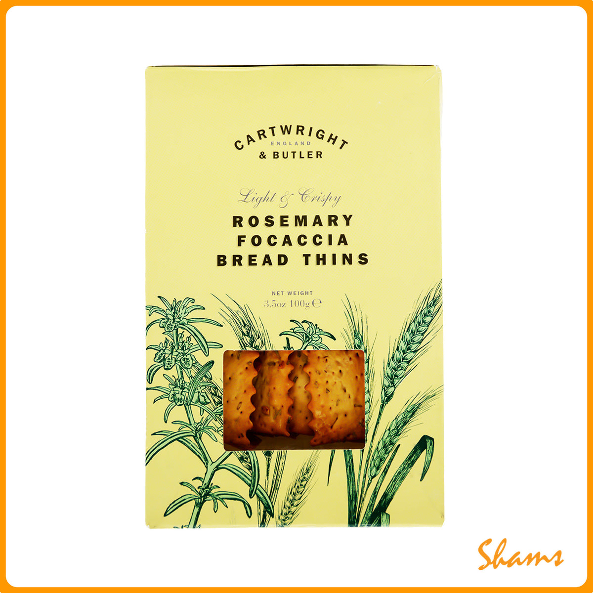 Cartwright & Butler Rosemary Focaccia Bread Thins 100g