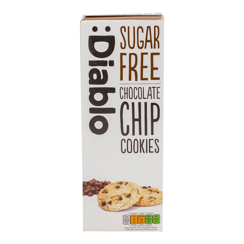 Diablo No Sugar Added Chocolate Chip Cookies 150g - Shams Shopping Centre Diablo  