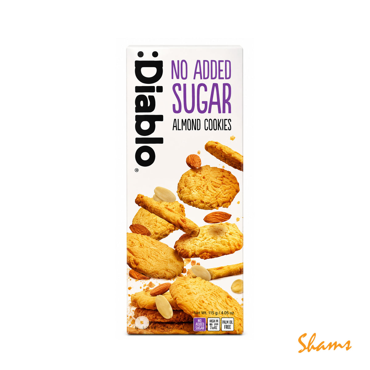 Diablo No Sugar Added Almond Cookies 135g