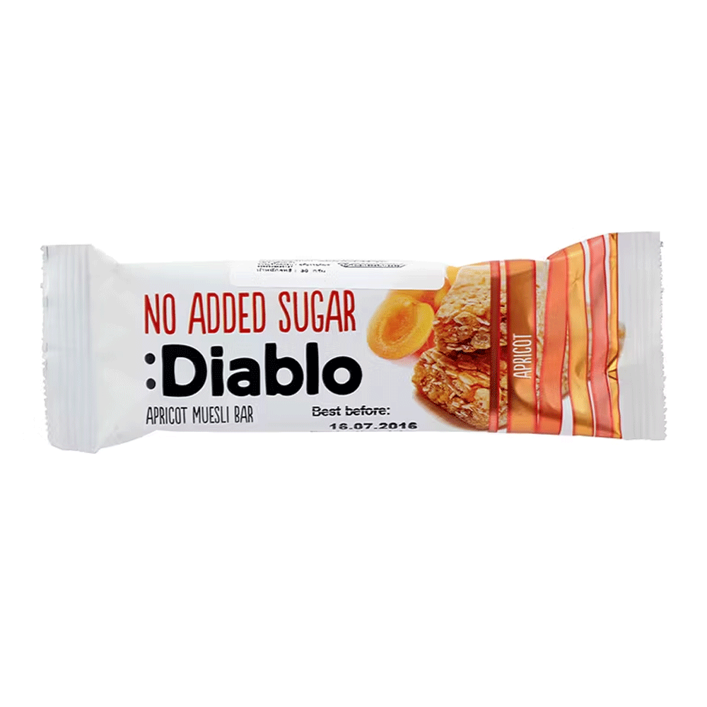 Diablo No Added Sugar Apricot Muesli Bar 30g