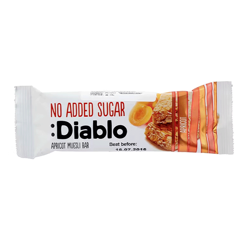 Diablo No Added Sugar Apricot Muesli Bar 30g
