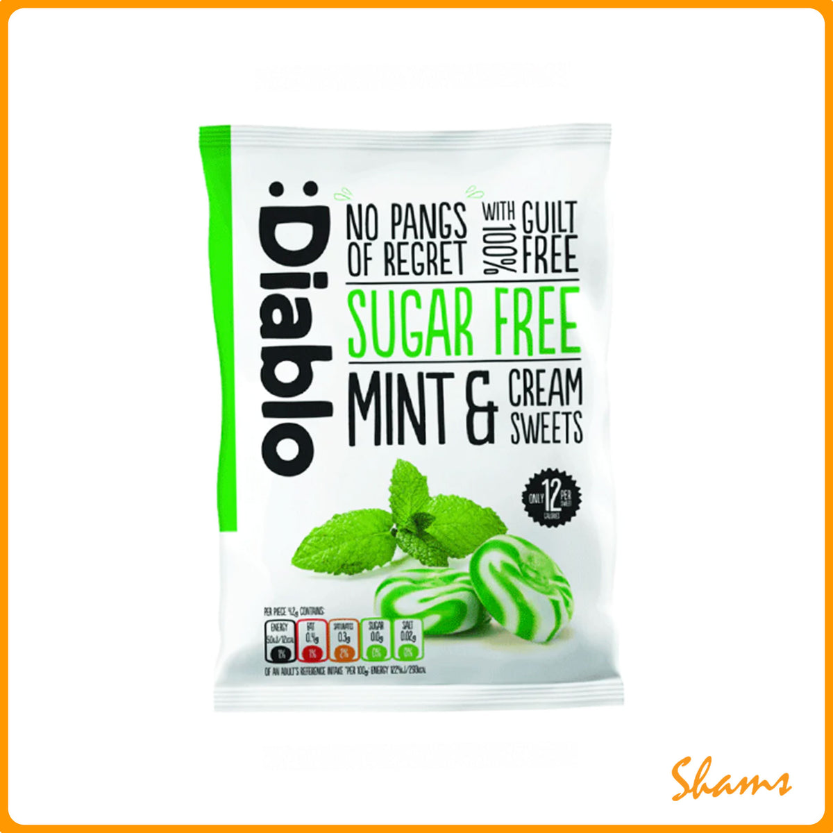 Diablo Sugar Free Mint & Cream Sweets 75g