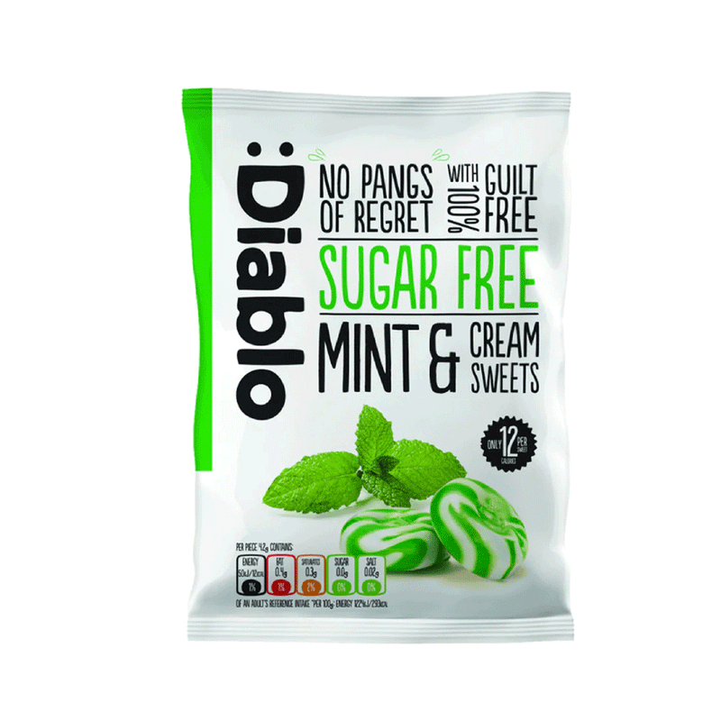 Diablo Sugar Free Mint & Cream Sweets 75g