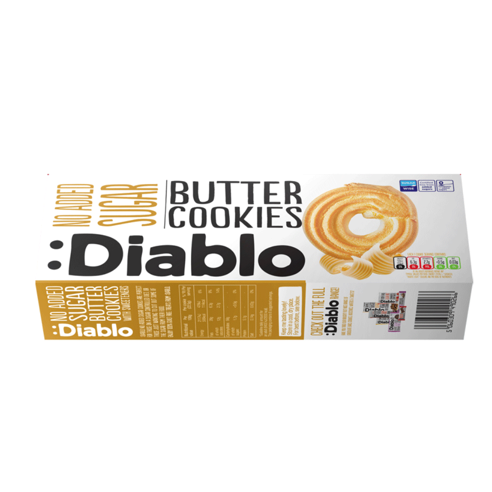 Diablo No Sugar Added Butter Cookies 135g
