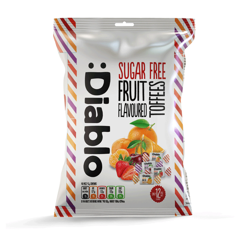 Diablo Sugar Free Fruit Flavored Toffee Sweets 75g