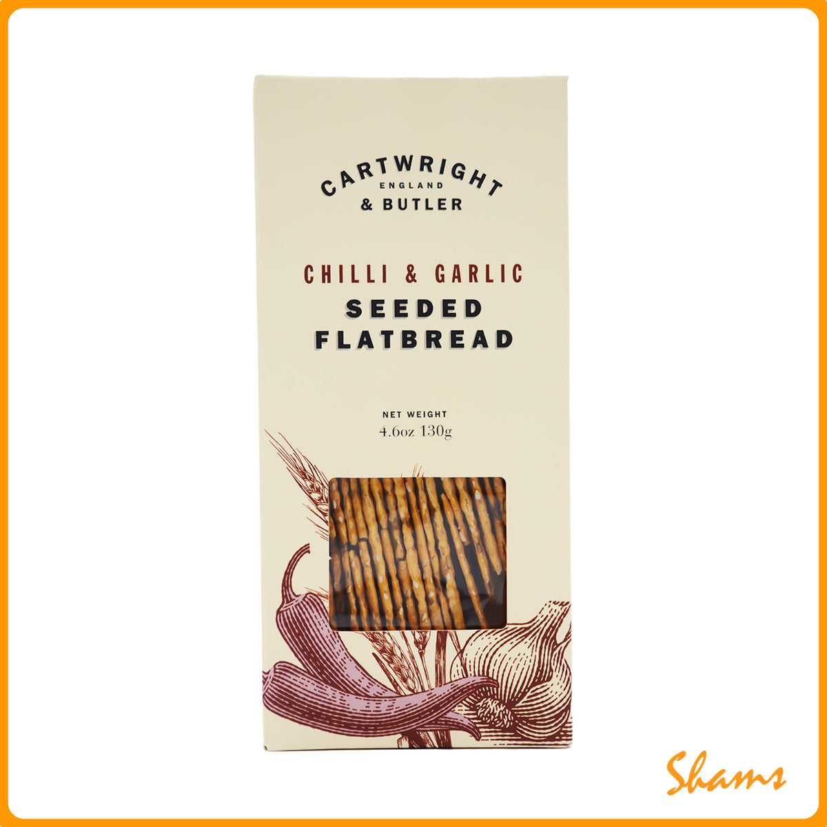 Cartwright & Butler Chilli & Garlic Flatbread 130g