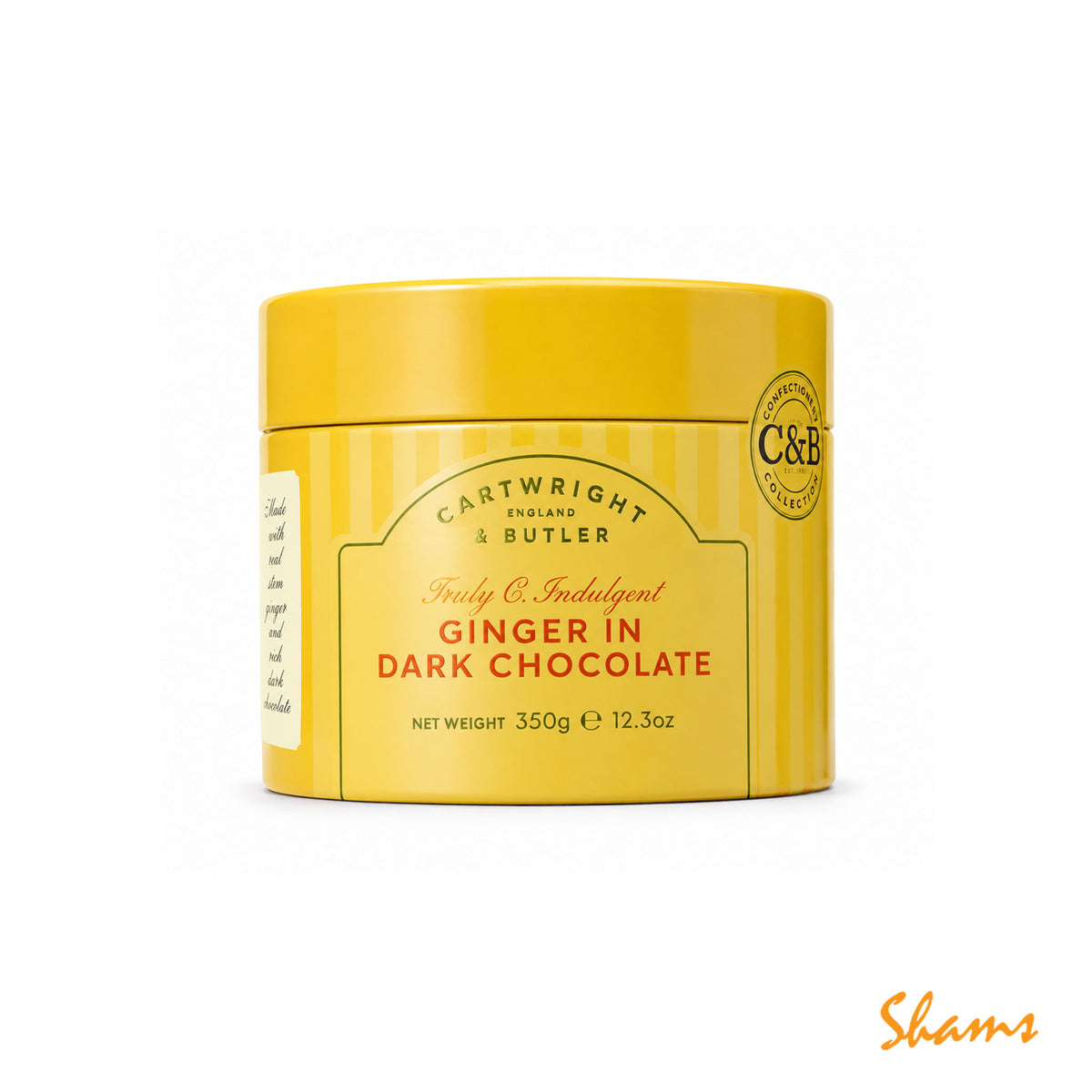 C&B Ginger In Dark Chocolate Tin 350g