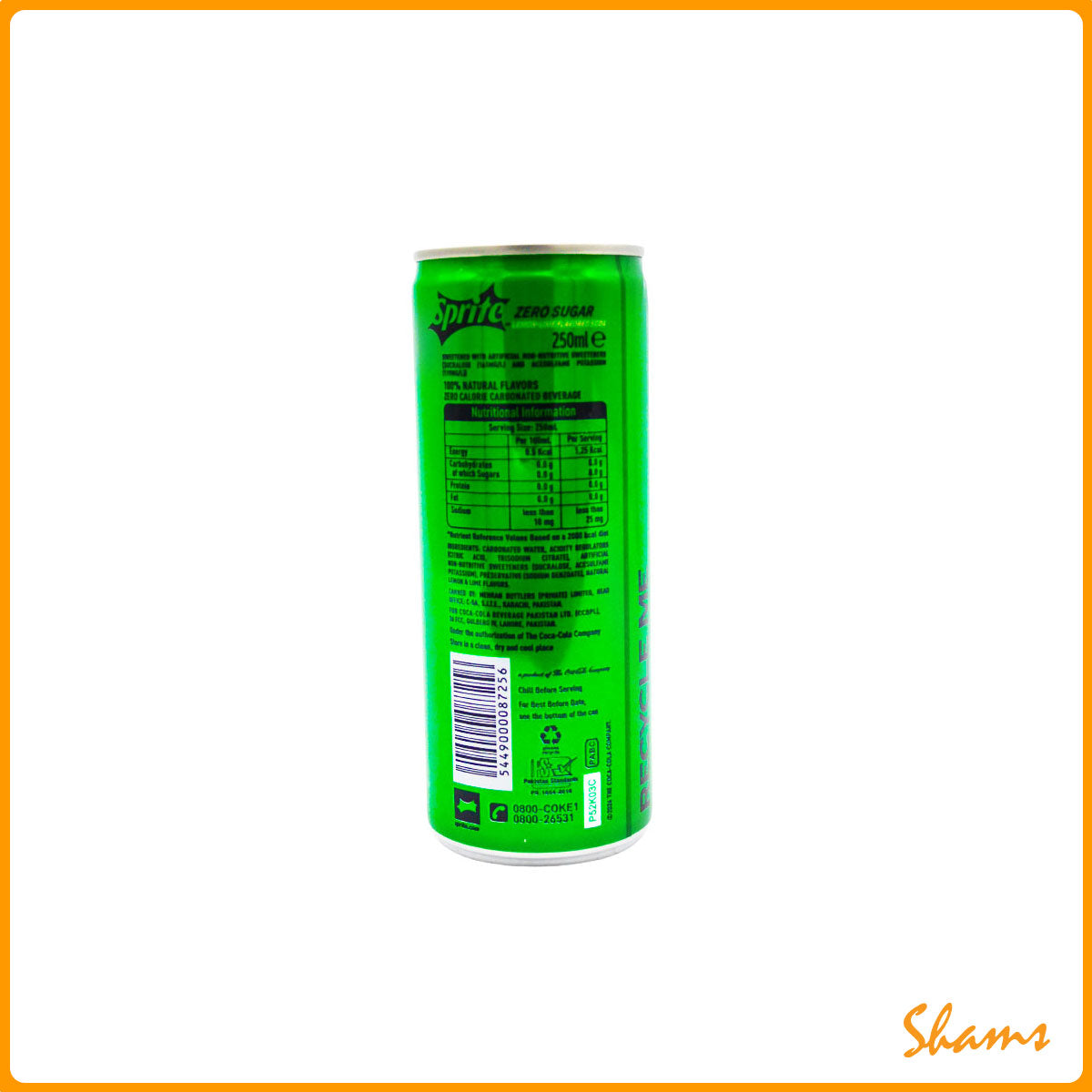 Sprite Zero Suger Diet Can 250ml