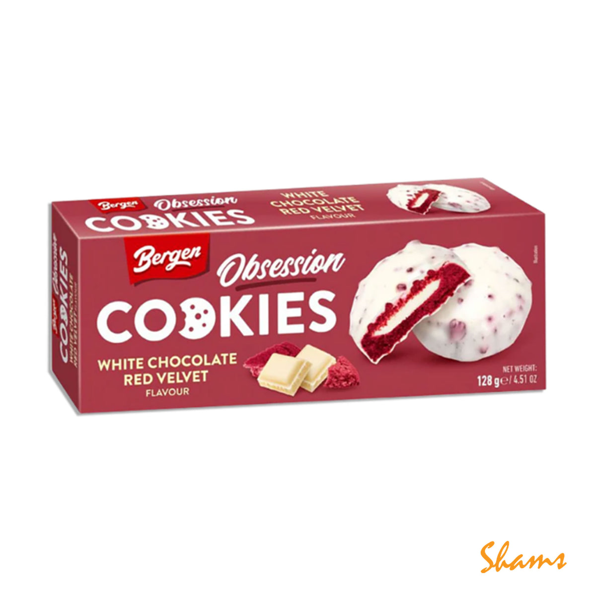 Bergen Obsession White Chocolate Red Velvet Cookies 128g