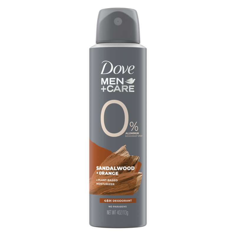 Dove Men+Care 0% Aluminum Sandalwood +Orange Deo Body Spray 113g