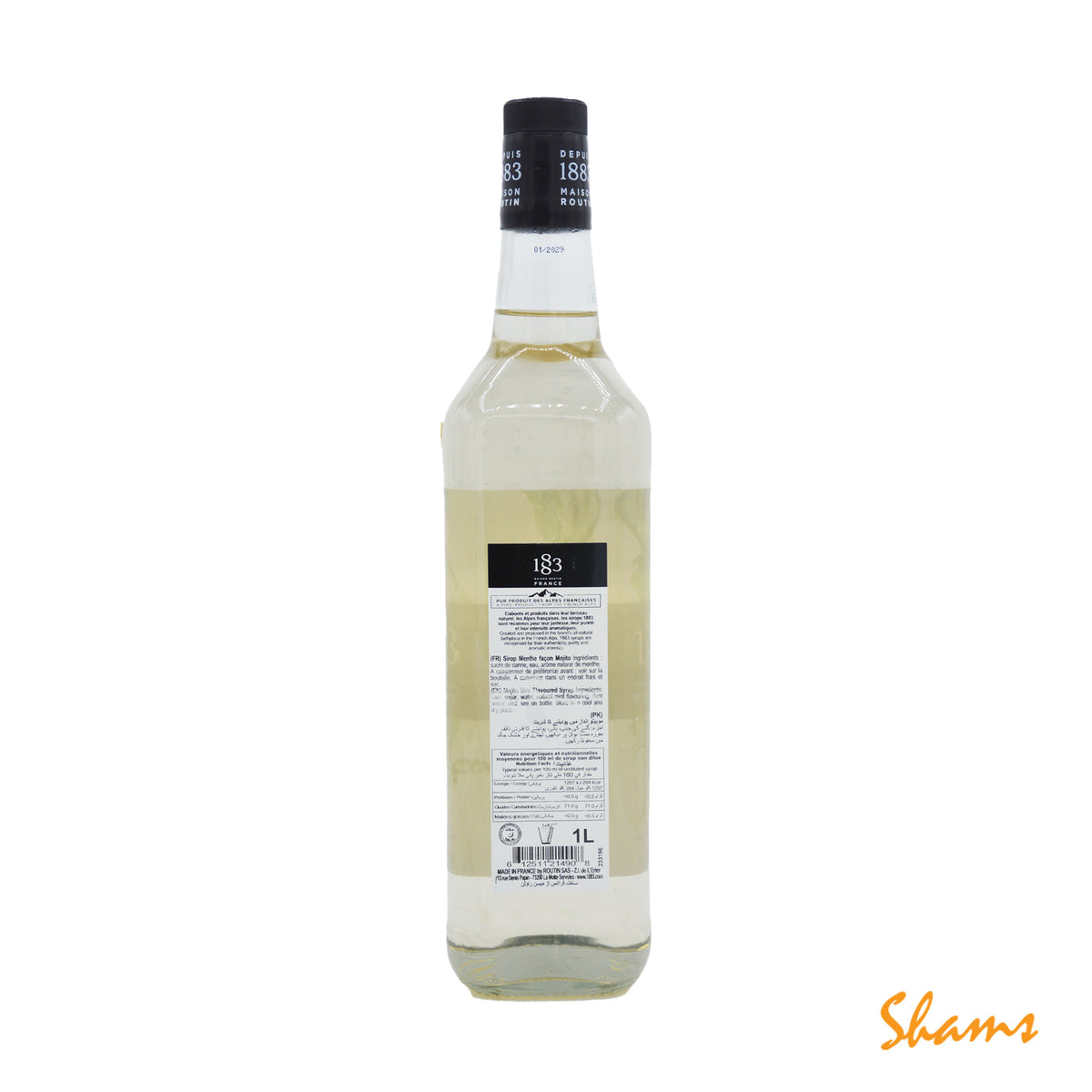 1883 Maison Routin Premium Mojito Mint Syrup 1L