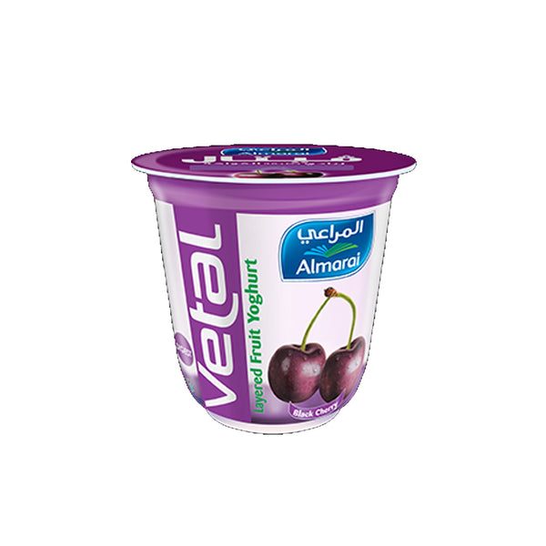 Almarai Vetal Black Cherry Layered Yoghurt 140g - Shams Shopping Centre Almarai  