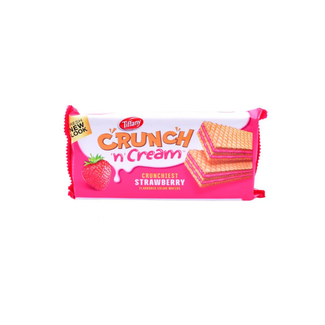 Tiffany Crunch & Cream Strawberry Waffers 65g