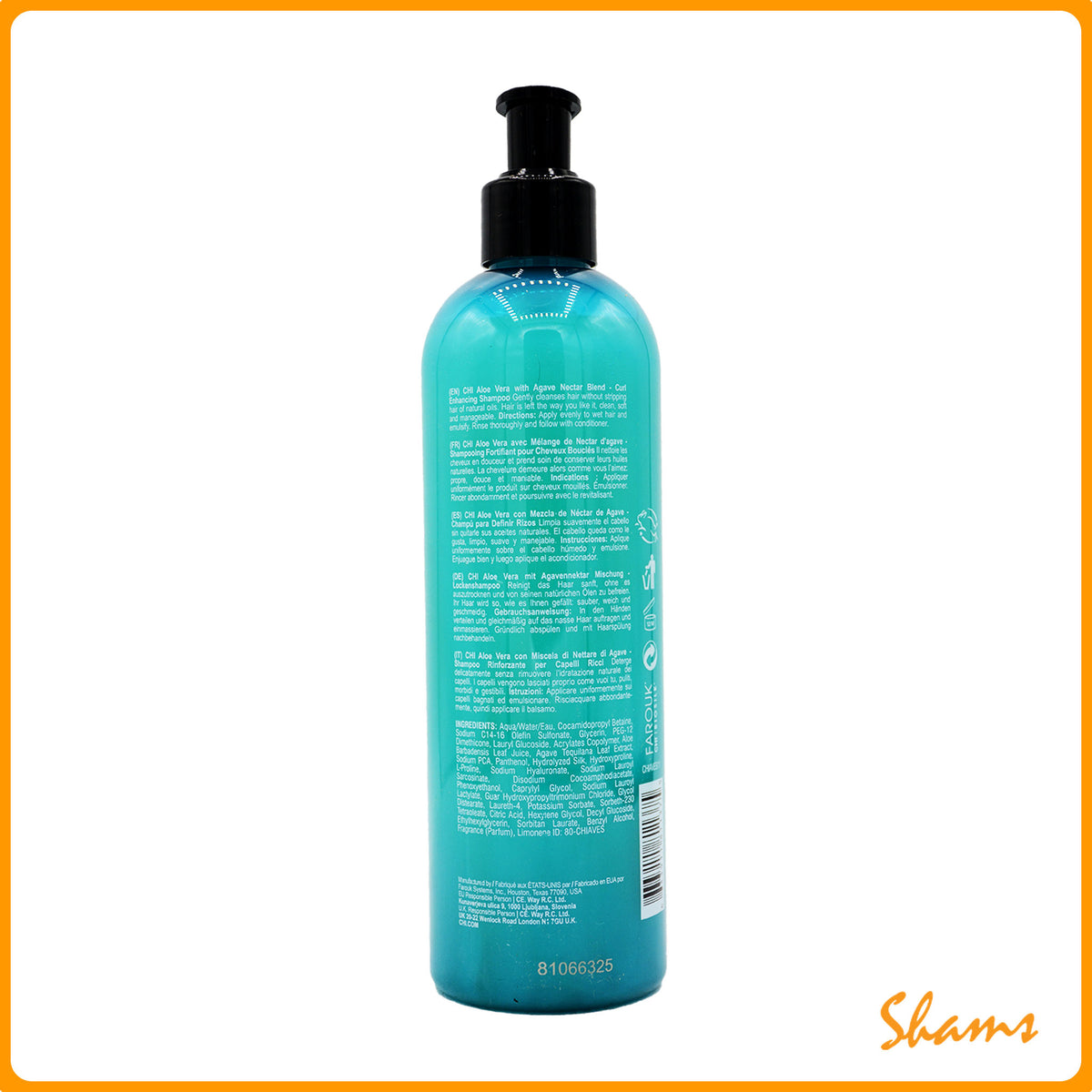 CHI Aloe Vera Agave Nectar Blend Curls Defined Shmapoo 340ml