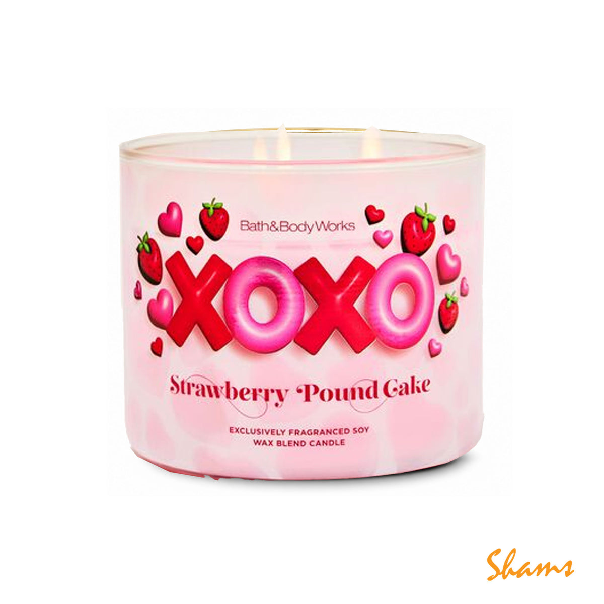 BBW Strawberry Pound Cake 3 Wick Candle 411g