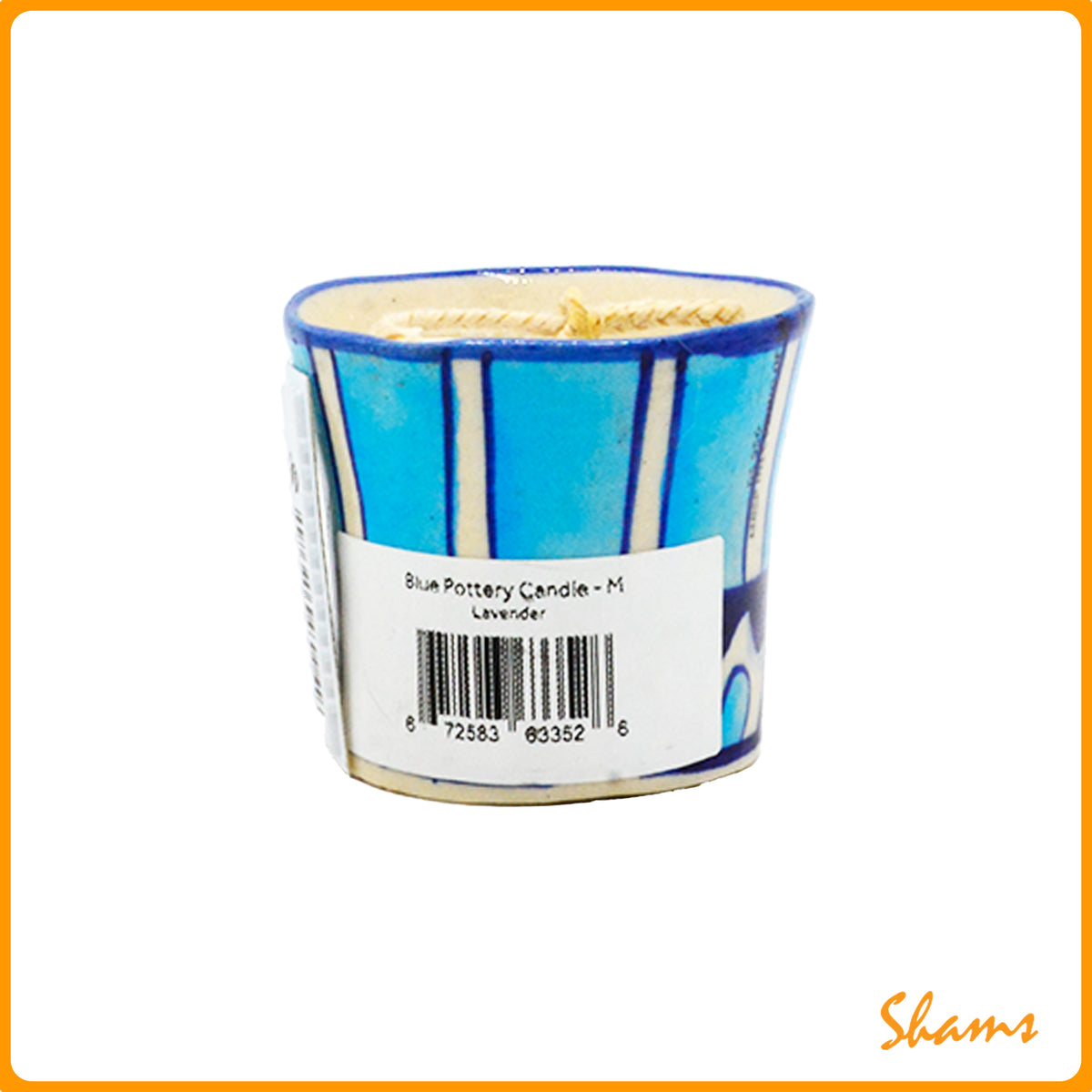 Organiks Plus Blue Pottery Candle Lavender - M