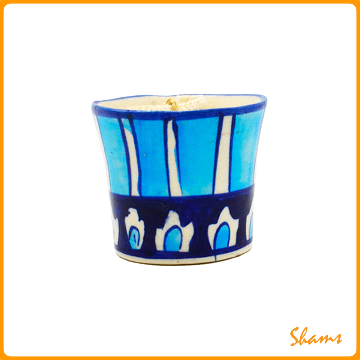 Organiks Plus Blue Pottery Candle Lavender - M