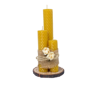 Organiks Plus Handrolled Beeswax Dinner Candle set of 3