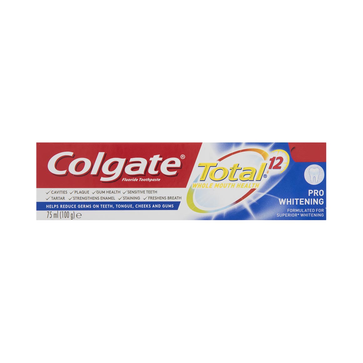 Colgate Fluoride Pro Whitening Tooth Paste 75ml - Shams Shopping Centre Colgate  