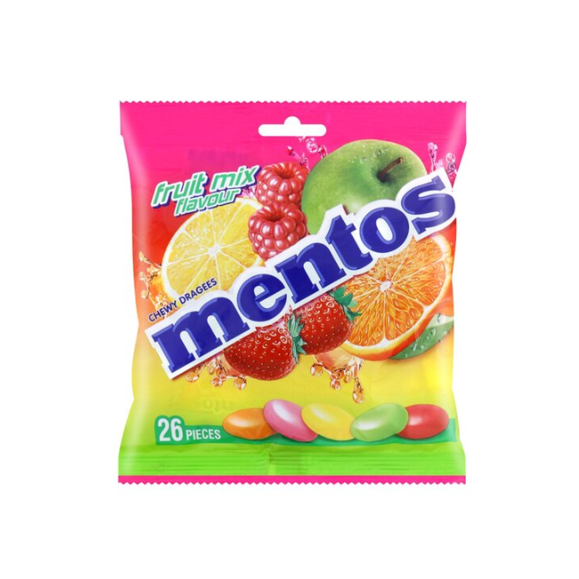 Mentos Fruit Mix Flavour Chewy Candy 26&