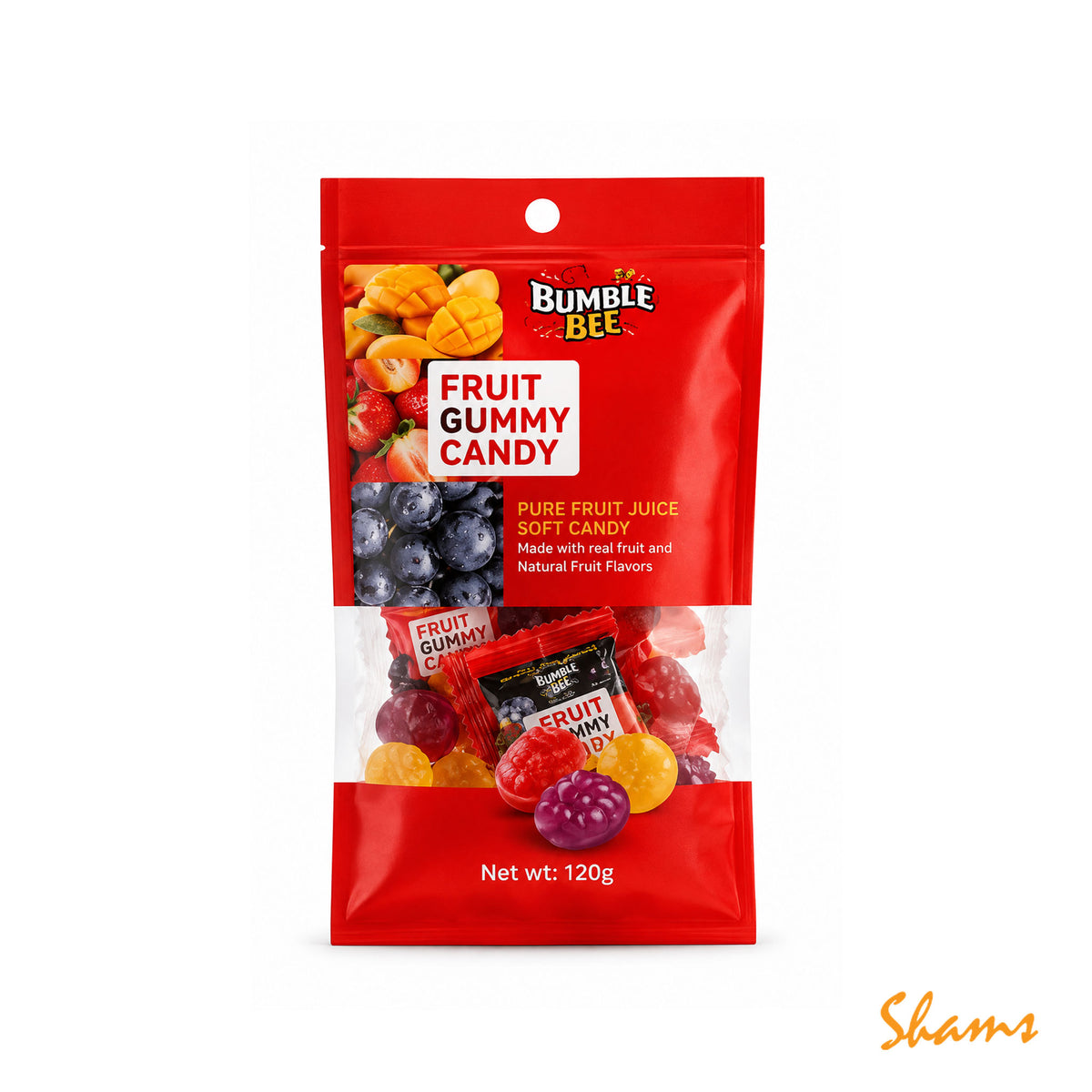 Bumble Bee Fruit Gummy Candy Mix Fruit 120g