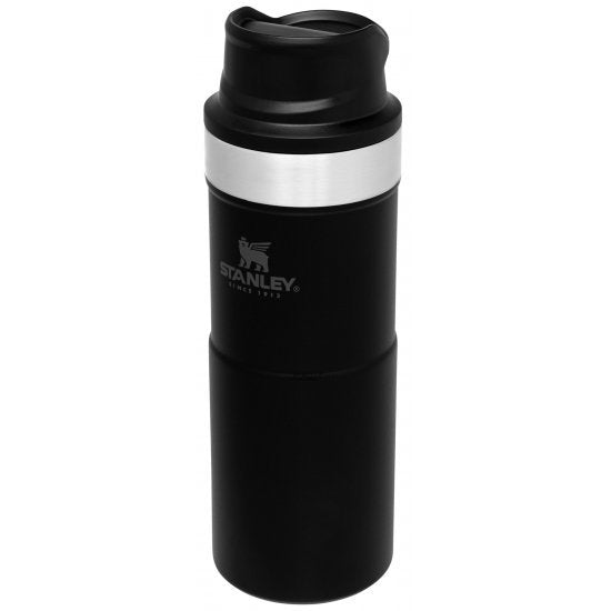 Stanley Classic Trigger Action Travel Mug | 0.25L | Matte Black Pebble - Shams Shopping Centre Stanley  