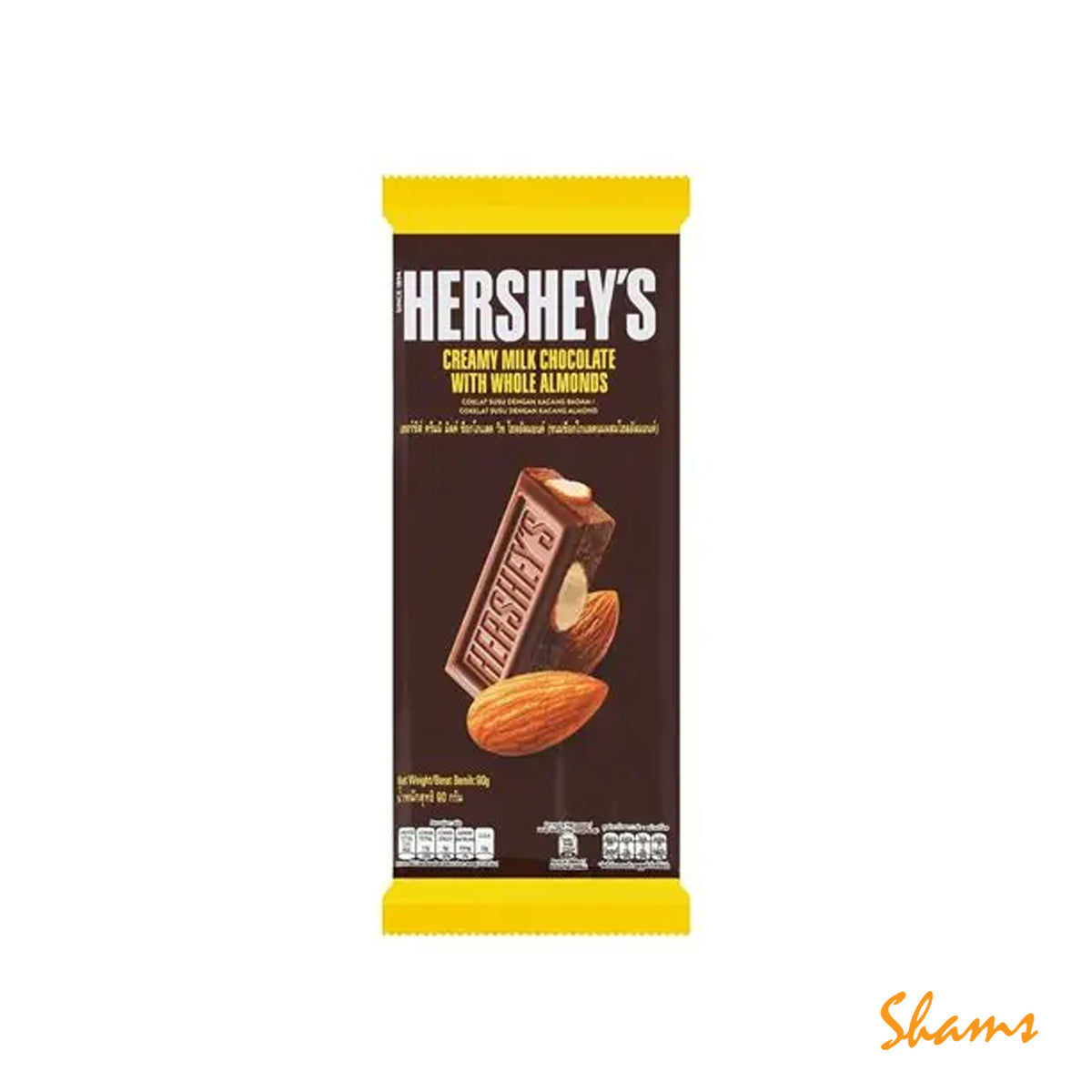 Hershey's Creamy Milk Chocolate With Whole Almonds 90g