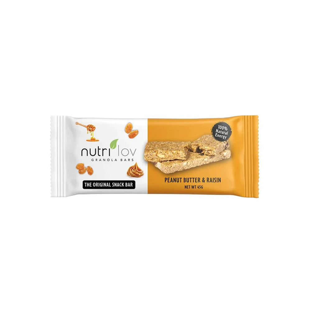 Nurilov Peanut Butter & Raisin Granola Bar 40g - Shams Shopping Centre Nutri Baker  