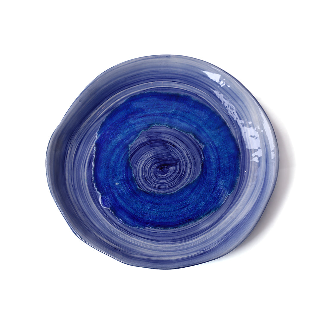 Tableware Cobalt Blue Splash Platte 15" 0086 - Shams Shopping Centre Tableware  