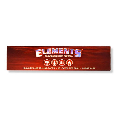 Elements King Size Slim Rolling Paper Red