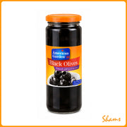 American Garden Black Olives Pitted 450g