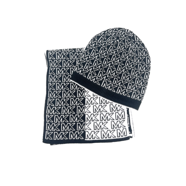 Michael Kors Men's Split Logo Scarf & Hat Set